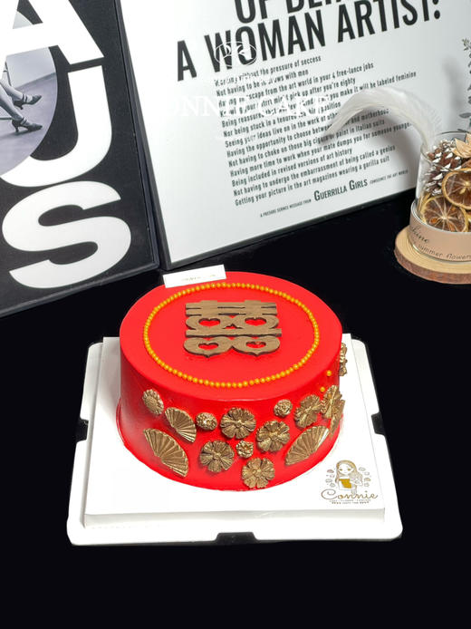 【1363】红色系订婚蛋糕+纸杯组合 商品图1