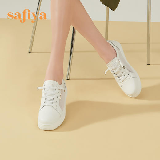 Safiya/索菲娅 春夏一脚蹬2023年春季新款网面透气平底百搭休闲鞋 SF31112059 商品图1