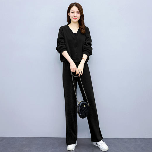 灯芯绒套装女，春季新款女装韩版时尚灯芯绒竖坑条套装休闲潮HR-LLIX39 商品图6