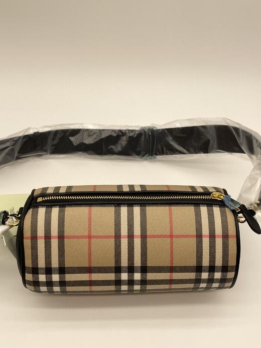 英国 BURBERRY 巴宝莉格子拼接圆筒包 商品图3