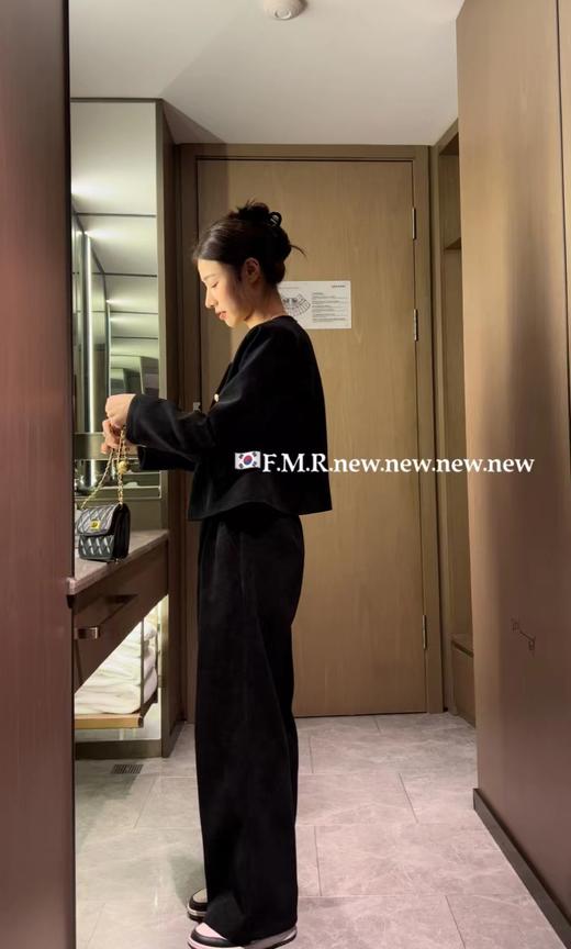 {爆款捡漏}【YW】无忧购春季闺蜜款小香风圆领双排扣灯芯绒高腰宽松直筒长裤两件套装3020(2.9截单后7天发货）25年清仓捡漏 商品图3