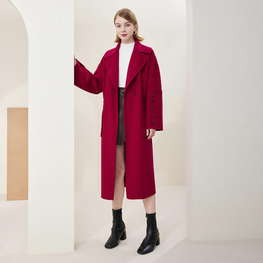 MD903斯尔丽瑟俪2022年冬上新翻领喇叭袖长款大衣 商品图3