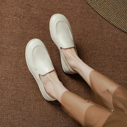 质感百搭，软到套包鞋皮料上层专业手工打磨单鞋PS1231 商品图5