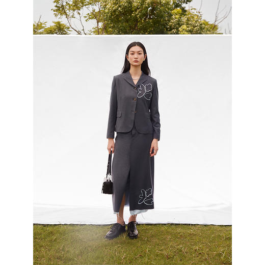 GOODBAI渐变白鸽logo包臀裙 商品图0