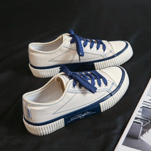 「3色可选」富步春夏秋款饼干鞋帆布鞋 女低帮韩版潮鞋ins女鞋学生鞋 商品图2