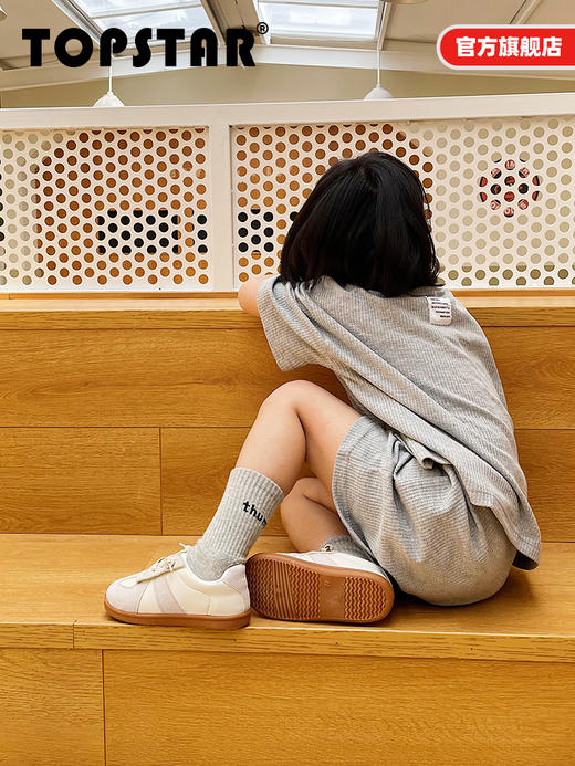 TOPSTAR官方儿童运动鞋女童小白鞋男童鞋子德训鞋休闲透气春秋款1110 商品图2