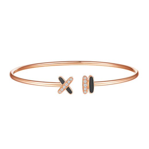 ［结·锁系列］18K玫瑰金钻石手镯 商品图1