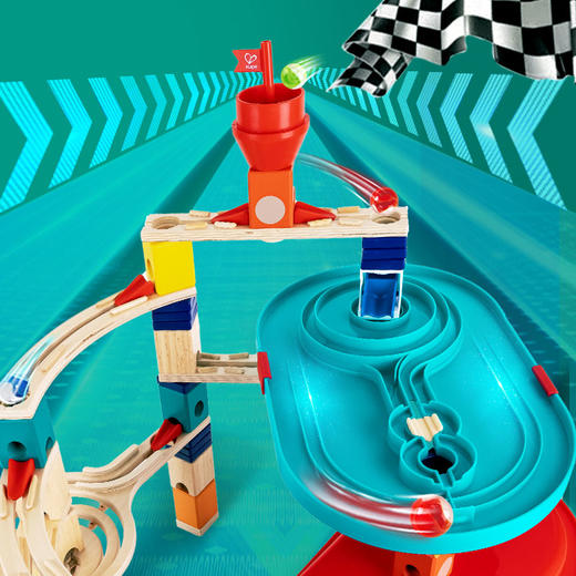 Hape夸得瑞拉城堡轨道滚珠滑道积木迷宫木质男孩女孩益智玩具 商品图4