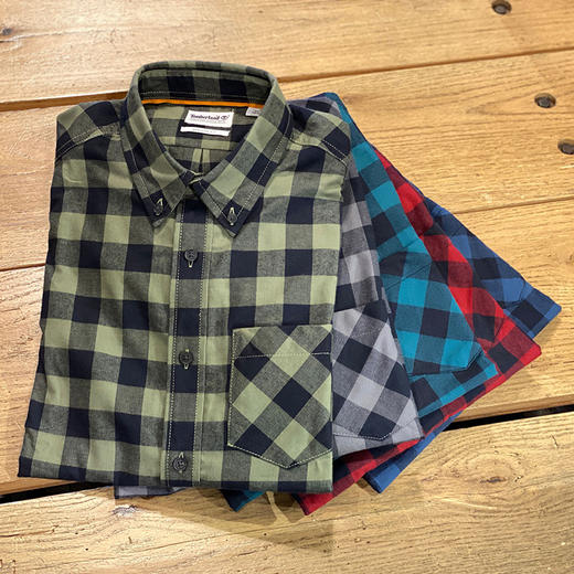 Timberland/添柏岚 男格子厚款纯棉长袖衬衫 商品图0