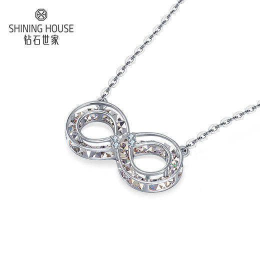 【甑选钻饰】【门店同款】钻石世家 爱无限·耀出色 炫彩项链【金彩】全开 爱无限钻石项链套链 无限符号映耀无限美好 商品图2
