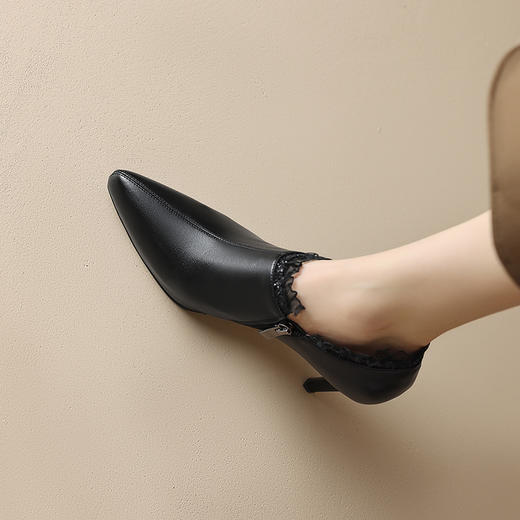 经典基础款，早春高跟深口防水台单鞋蕾丝花边裸靴DB-M5572 商品图10