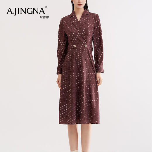 【特价不退换】阿菁娜复古气质感收腰连衣裙A25Q112010 商品图1