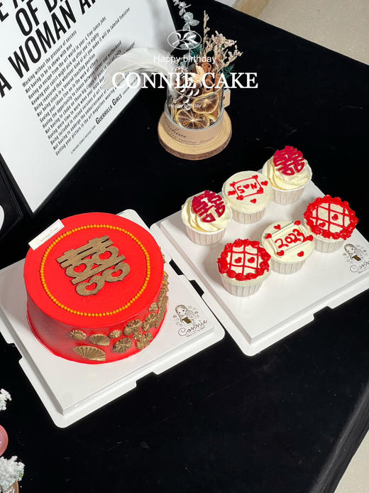 【1363】红色系订婚蛋糕+纸杯组合 商品图7