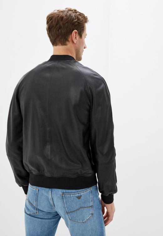 【超惠秒】Emporio Armani 男士拉链开合侧面双筋条EA logo 羊皮皮衣外套 98900 商品图2