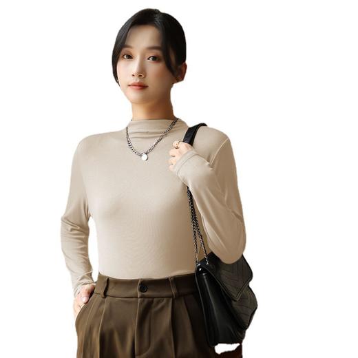 【买一送一！】春季上新款 半高领女打底衫 内搭长袖面膜牛奶衣 洋气t恤修身上衣 商品图4