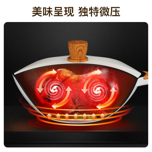 意大利卡特马克 麦饭石色不粘锅炒锅子炒菜平底八角锅具煤灶燃气电磁炉不沾烹饪 心选到家 商品图4