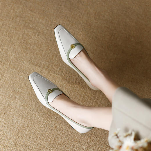 舒适百搭，拼色优雅女人味高跟鞋DP-9452 商品图9