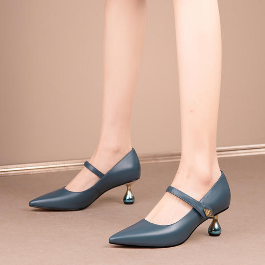 优雅通勤，纯色真皮浅口皮鞋HY-H3098 商品图1