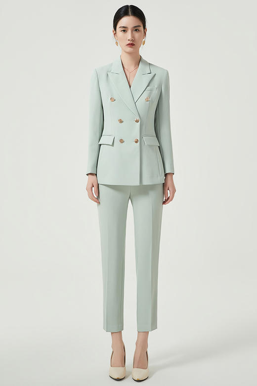 IWY/绿色职业装西装套装女春秋高端定制西服小外套韩版修身正装两件套CP11385 商品图5