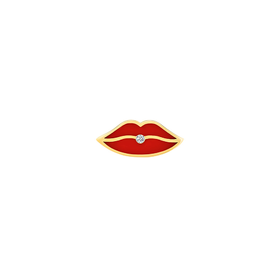 订购6周到｜La Brune et La Blonde-Pop Kiss Me-18K黄金 0.05克拉钻石 耳环/胸针（单只）［法国设计师］