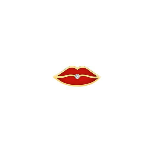 订购6周到｜La Brune et La Blonde-Pop Kiss Me-18K黄金 0.05克拉钻石 耳环/胸针（单只）［法国设计师］ 商品图0