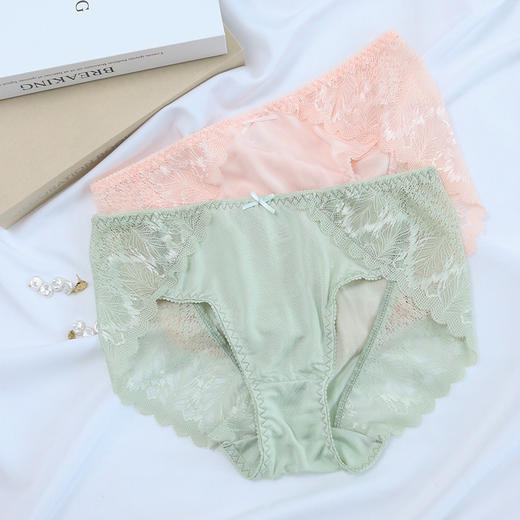 TG-TG01S133春夏真丝内裤女 蕾丝性感三角内裤透气舒适包臀中腰短裤 商品图0