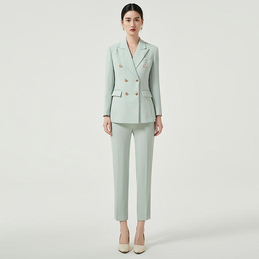 IWY/绿色职业装西装套装女春秋高端定制西服小外套韩版修身正装两件套CP11385 商品图0