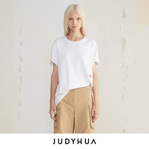 JUDYHUA 植绒红唇设计宽款T恤 商品图0