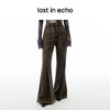 lost in echo设计师品牌时尚雪花水洗西裤式显瘦微喇裤阔腿牛仔裤 商品缩略图0