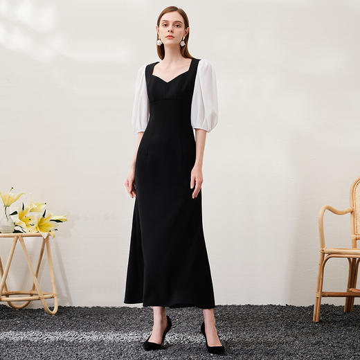 EITIE爱特爱春季新款法式洋气修身优雅礼服连衣裙6977610 商品图2