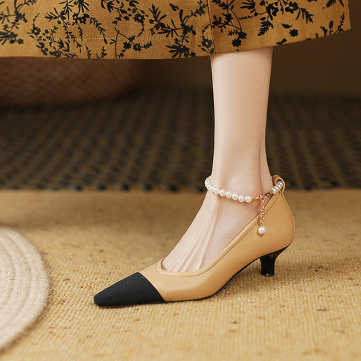 两穿小香风，里外全皮春夏新品复古单鞋YD-F336 商品图4