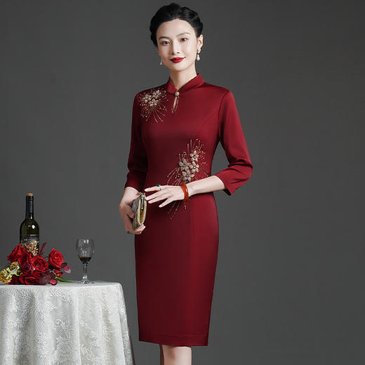 婚宴优雅中老年，旗袍改良连衣裙DY-Q6236 商品图0