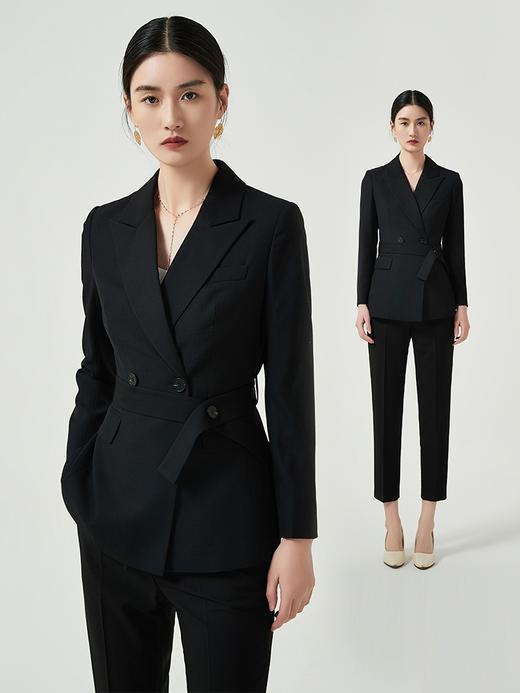 IWY/黑色职业套装女2023年新款高端商务西装外套工作服韩版气质两件套CP12318 商品图2