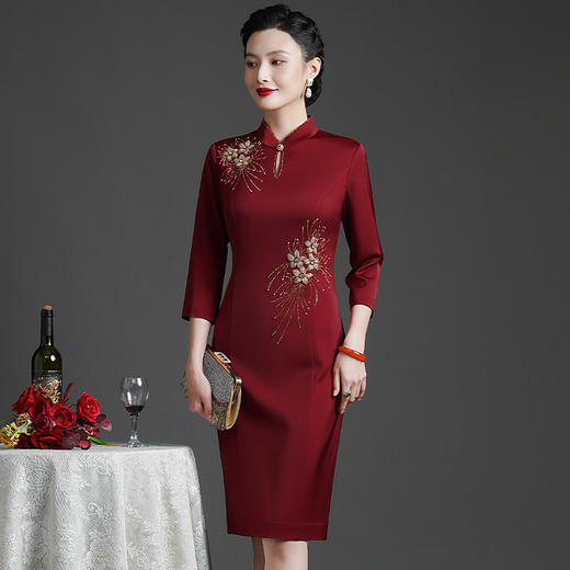 婚宴优雅中老年，旗袍改良连衣裙DY-Q6236 商品图1