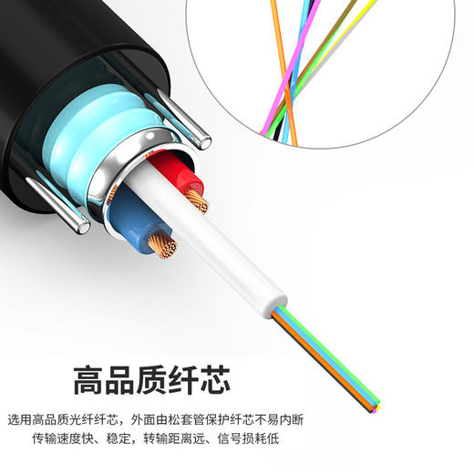 爆款 热销【光电@复合缆】国标铠装光电复合缆复合光缆4芯6/8/12/24芯光纤带电源复合线地埋带电源室外光缆线监控纯铜光钎光缆铠装架空地埋户外防水晒 商品图3