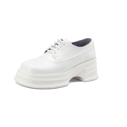 时尚减龄，耐磨防滑橡胶底厚底撞色真皮单鞋HB-9003 商品图11