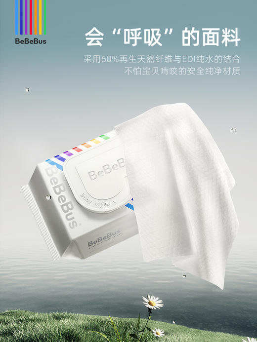 BeBeBus彩条湿巾手口-80抽/包（升级加厚） 商品图2