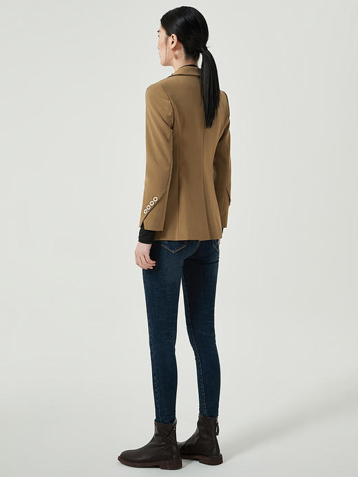 IWY/咖色复古西装外套女2023年新款春秋高级感一粒扣小个子职业装西服C11378 商品图3