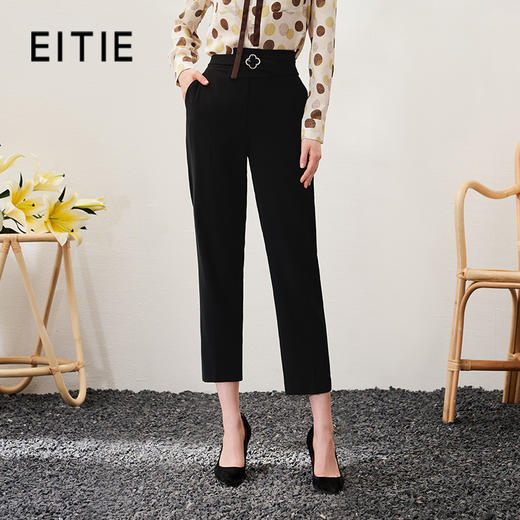 EITIE爱特爱春季新款气质显瘦通勤百搭小设计裤女裤6905606 商品图0