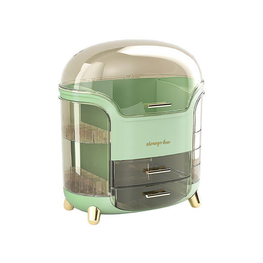 「两色可选！立体分区收纳」化妆品收纳盒 防尘桌面梳妆台居家日用口红整理收纳柜护肤品置物架 商品图4