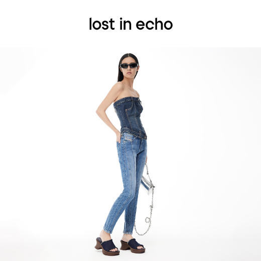 lost in echo设计师品牌一片式厚底水台凉拖牛仔百搭舒适拖鞋潮女 商品图2