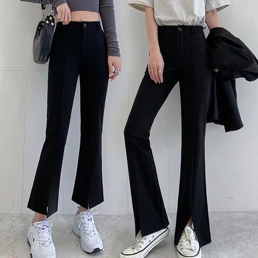 LUOQIQI时尚微喇开叉裤，简约干练、气质减龄，显高显瘦显腿长
 商品图2