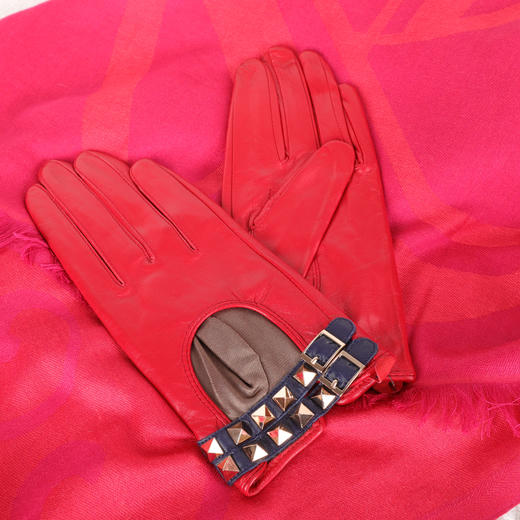 🎉🏮🧣丝棉提花超大围巾🧣&🧤时尚铆钉进口小羊皮手套🧤【赠精美礼品拎袋】🛍️🧤KFW1421006-5A、5L、5W 商品图5