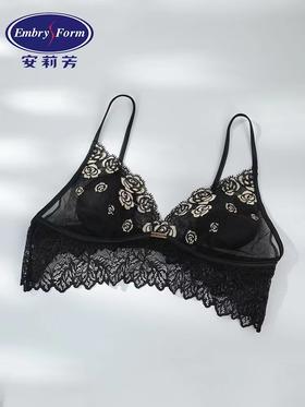 安莉芳黑标单层围三角杯蕾丝文胸女性感超薄小胸内衣EB00591