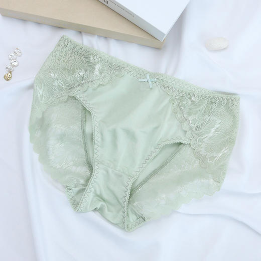 TG-TG01S133春夏真丝内裤女 蕾丝性感三角内裤透气舒适包臀中腰短裤 商品图3