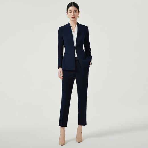 IWY/藏青色西装外套女2023新款春季高级感职业套装修身经理工作服正装CP12305 商品图0