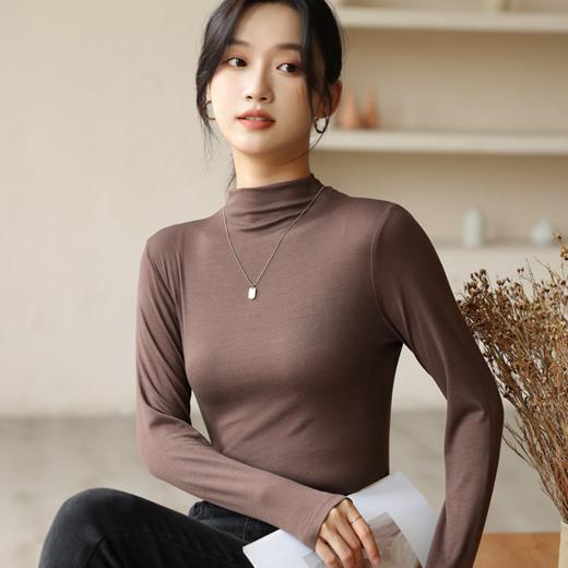 【清仓，59元3件】半高领面膜打底衫 秋冬薄暖中领内搭上衣 商品图8