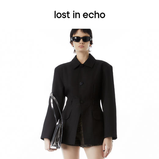 lost in echo设计师品牌Ari系列翻领收腰宽肩廓形口袋夹克外套 商品图0