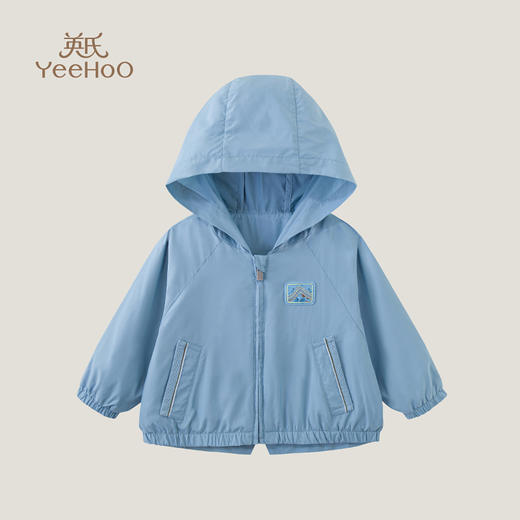 英氏童装2023春新款男宝凉感防晒衣透气轻薄连帽外套YRWGJ1P198A 商品图0