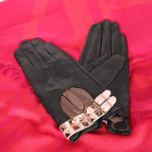 🎉🏮🧣丝棉提花超大围巾🧣&🧤时尚铆钉进口小羊皮手套🧤【赠精美礼品拎袋】🛍️🧤KFW1421006-5A、5L、5W 商品图4